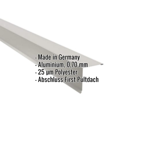 Pultabschluss | 11,5 x 11,5 cm | 85° | Aluminium 0,70 mm | 25 µm Polyester | 9006 - Weißaluminium #2