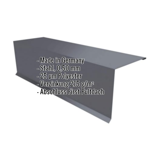 Pultabschluss | 15 cm x 15 cm x 2,00 m | 80° | Stahl 0,50 mm | 25 µm Polyester | 7024 - Graphitgrau #2