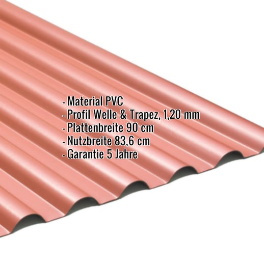 PVC Profilplatte SINTRA | 77/18 | 1,20 mm | Rot Metallic | 2,00 m #2