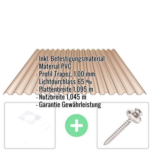 PVC Spundwandplatte | 70/18 | Sparpaket | 1,00 mm | Bronze | Breite 8,41 m | Länge 3,50 m #2