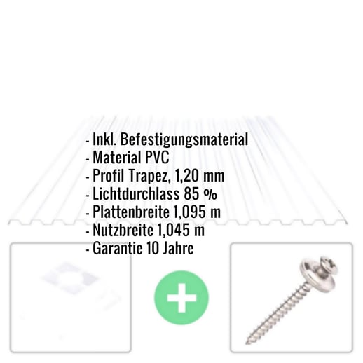 PVC Spundwandplatte | 70/18 | Sparpaket | 1,20 mm | Klarbläulich | Breite 8,41 m | Länge 3,50 m #2
