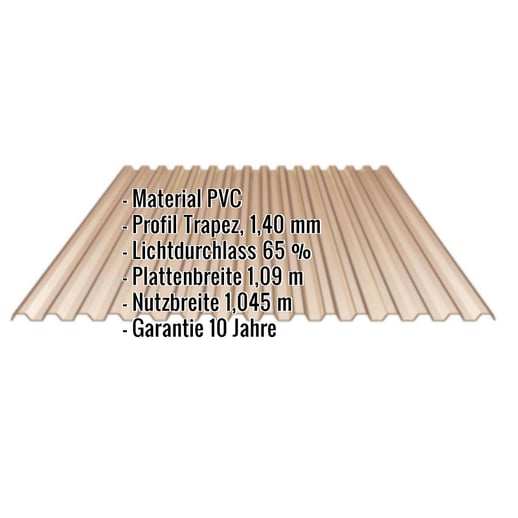 PVC Spundwandplatte | 70/18 | 1,40 mm | Bronze | 7,00 m #2