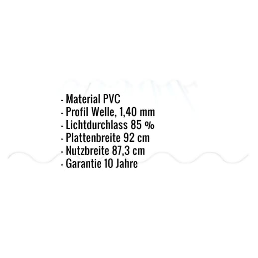PVC Wellplatte | 177/51 | Profil 5 | 1,40 mm | Klarbläulich | 1,25 m #2