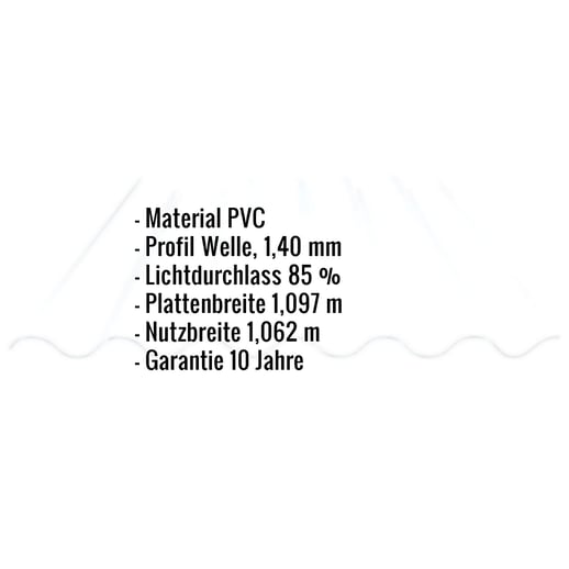 PVC Wellplatte | 177/51 | Profil 6 | 1,40 mm | Klarbläulich | 2,50 m #2