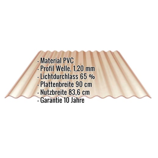 PVC Wellplatte | 76/18 | 1,20 mm | Bronze | 2,00 m #2
