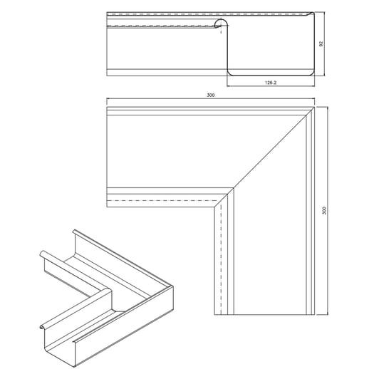 Rinneninnenwinkel 90° | Stahl | Ø 125 mm | 7016 - Anthrazitgrau #2