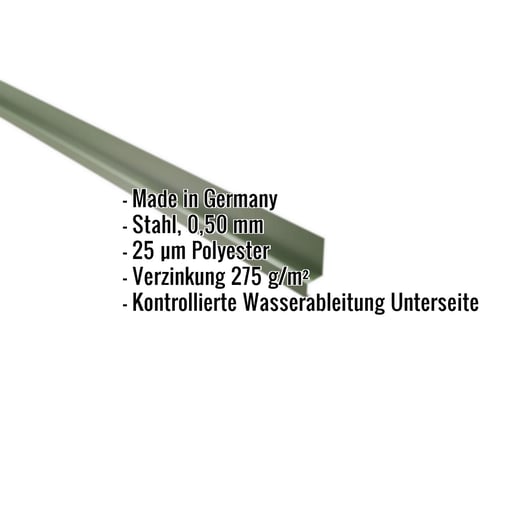 Sockelleiste | 5 x 2,5 x 2 cm | 100° | Stahl 0,50 mm | 25 µm Polyester | 6011 - Resedagrün #2
