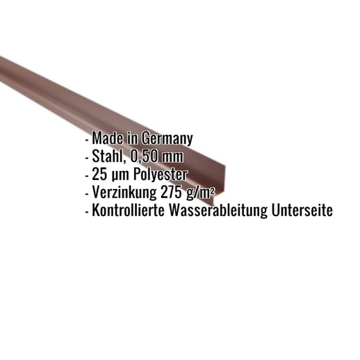 Sockelleiste | 5 x 2,5 x 2 cm | 100° | Stahl 0,50 mm | 25 µm Polyester | 8012 - Rotbraun #2