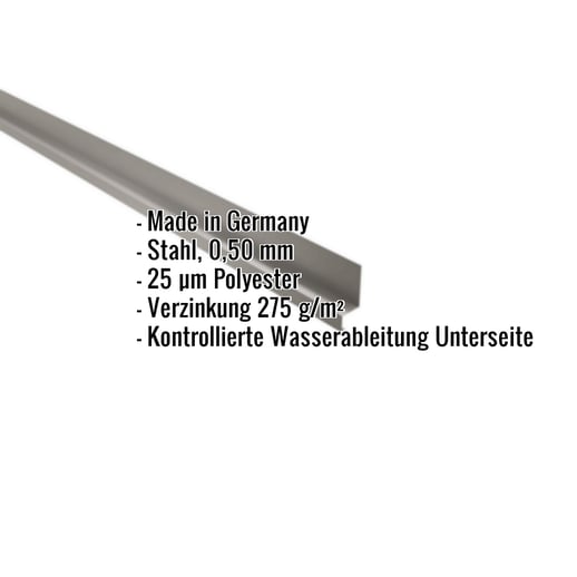 Sockelleiste | 5 x 2,5 x 2 cm | 100° | Stahl 0,50 mm | 25 µm Polyester | 9007 - Graualuminium #2