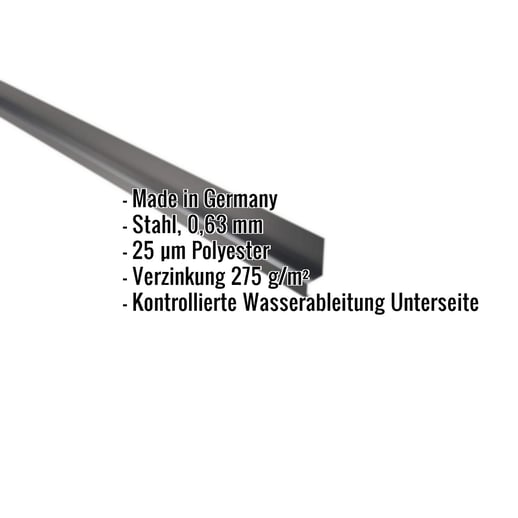 Sockelleiste | 5 x 2,5 x 2 cm | 100° | Stahl 0,63 mm | 25 µm Polyester | 7016 - Anthrazitgrau #2