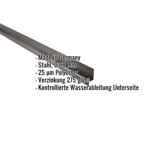 Sockelleiste | 5 x 2,5 x 2 cm | 100° | Stahl 0,63 mm | 25 µm Polyester | 8017 - Schokoladenbraun #2