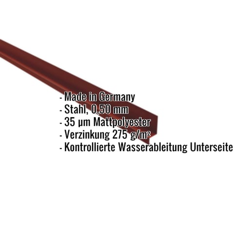 Sockelleiste | 5 x 2,5 x 2 cm | 100° | Stahl 0,50 mm | 35 µm Mattpolyester | 29 - Rot #2