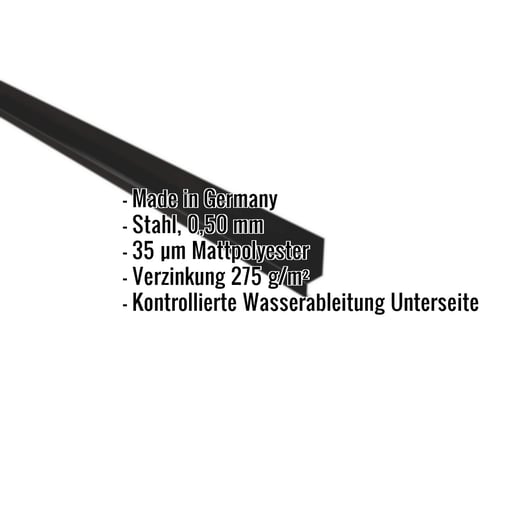 Sockelleiste | 5 x 2,5 x 2 cm | 100° | Stahl 0,50 mm | 35 µm Mattpolyester | 33 - Schwarz #2