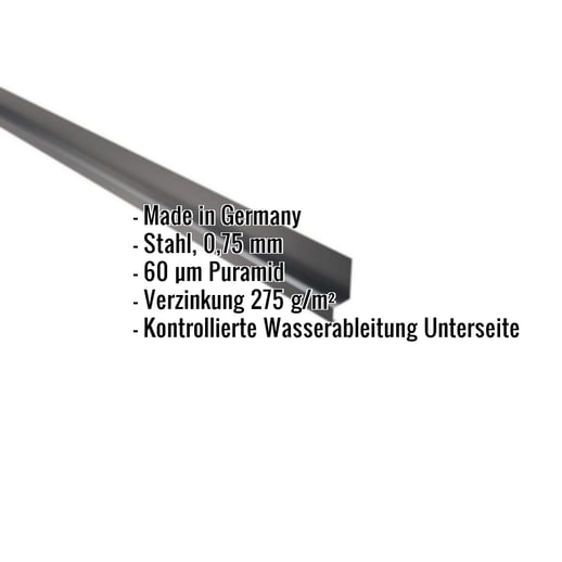 Sockelleiste | 5 x 2,5 x 2 cm | 100° | Stahl 0,75 mm | 60 µm Puramid | 7016 - Anthrazitgrau #2