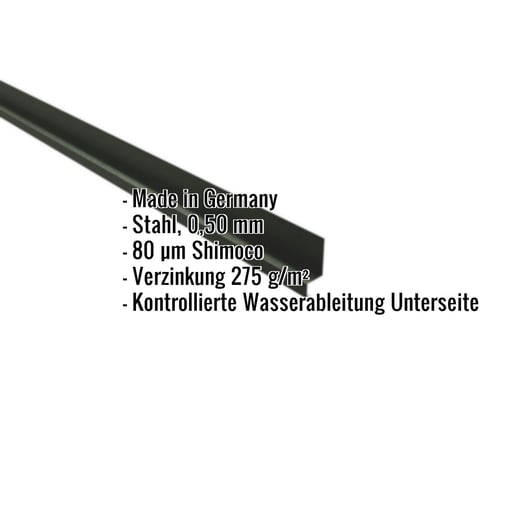 Sockelleiste | 5 x 2,5 x 2 cm | 100° | Stahl 0,50 mm | 80 µm Shimoco | 6020 - Chromoxidgrün #2