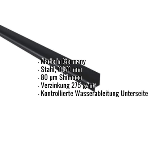 Sockelleiste | 5 x 2,5 x 2 cm | 100° | Stahl 0,50 mm | 80 µm Shimoco | 7016 - Anthrazitgrau #2