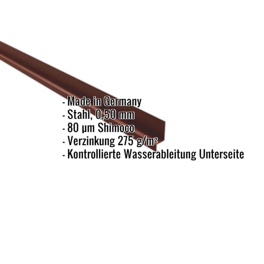 Sockelleiste | 5 x 2,5 x 2 cm | 100° | Stahl 0,50 mm | 80 µm Shimoco | 8004 - Kupferbraun #2