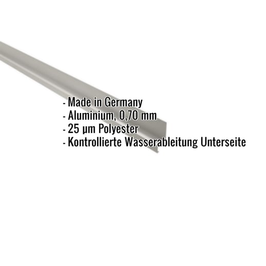 Sockelleiste | 5 x 2,5 x 2 cm | 100° | Aluminium 0,70 mm | 25 µm Polyester | 9006 - Weißaluminium #2