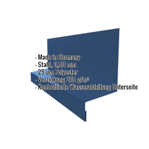 Sockelleiste | Typ 1 | 4 cm x 2,4 cm x 2,5 cm x 2,00 m | Stahl 0,50 mm | 25 µm Polyester | 5010 - Enzianblau #2