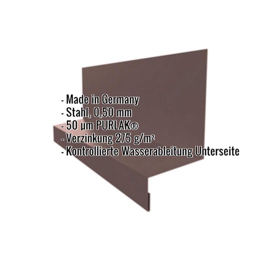 Sockelleiste | Typ 2 | 6,7 cm x 4 cm x 2 cm x 2,00 m | Stahl 0,50 mm | 50 µm PURLAK® | 8017 - Schokoladenbraun #2