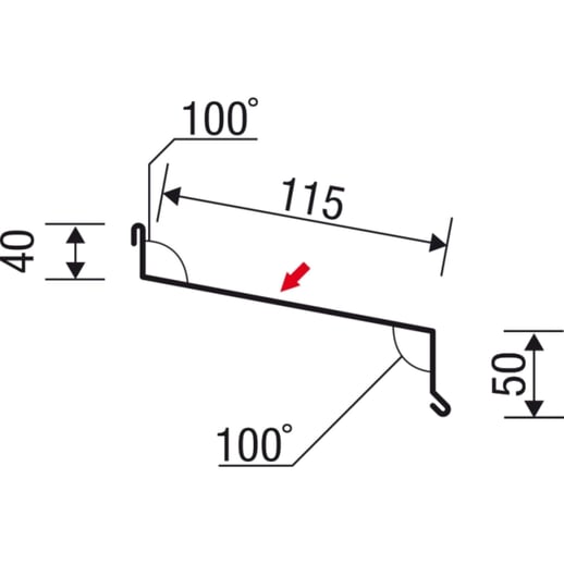 Sohlbank | 5 cm x 11,5 cm x 4 cm x 2,00 m | Stahl 0,63 mm | 25 µm Polyester | 9002 - Grauweiß #5