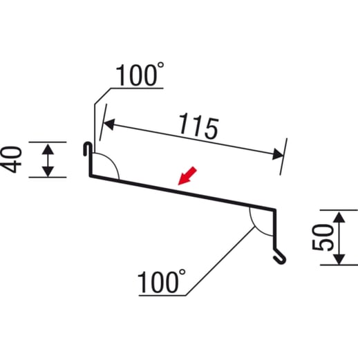 Sohlbank | 5 cm x 11,5 cm x 4 cm x 2,00 m | Stahl 0,63 mm | 25 µm Polyester | 9006 - Weißaluminium #4