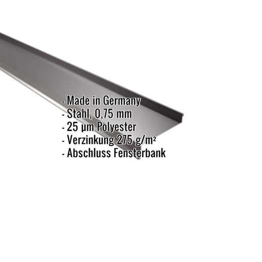Sohlbank | 5 cm x 11,5 cm x 4 cm x 2,00 m | Stahl 0,75 mm | 25 µm Polyester | 8017 - Schokoladenbraun #2