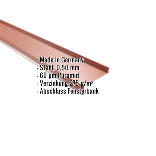 Sohlbank | 5 cm x 11,5 cm x 4 cm x 2,00 m | Stahl 0,50 mm | 60 µm Puramid | 8004 - Kupferbraun #2