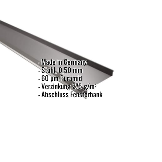 Sohlbank | 5 cm x 11,5 cm x 4 cm x 2,00 m | Stahl 0,50 mm | 60 µm Puramid | 8017 - Schokoladenbraun #2