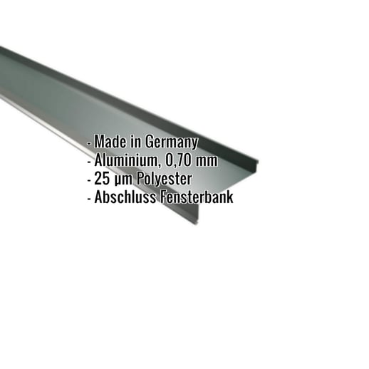 Sohlbank | 5 cm x 11,5 cm x 4 cm x 2,00 m | Aluminium 0,70 mm | 25 µm Polyester | 6005 - Moosgrün #2