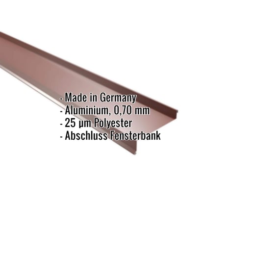 Sohlbank | 5 cm x 11,5 cm x 4 cm x 2,00 m | Aluminium 0,70 mm | 25 µm Polyester | 8012 - Rotbraun #2
