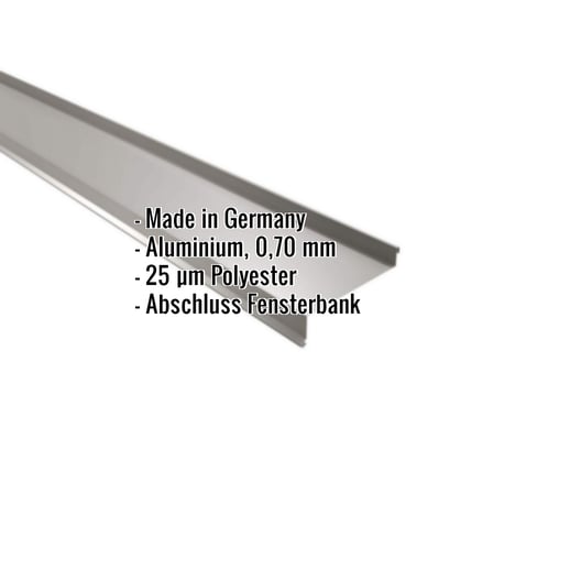 Sohlbank | 5 cm x 11,5 cm x 4 cm x 2,00 m | Aluminium 0,70 mm | 25 µm Polyester | 9007 - Graualuminium #2