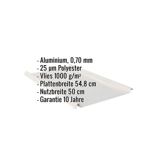 Stehfalzblech 33/500-LE | Dach | Anti-Tropf 1000 g/m² | Aluminium 0,70 mm | 25 µm Polyester | 9006 - Weißaluminium #2