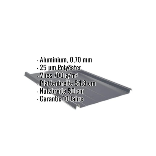 Stehfalzblech 33/500-LR | Dach | Anti-Tropf 700 g/m² | Aluminium 0,70 mm | 25 µm Polyester | 7016 - Anthrazitgrau #2