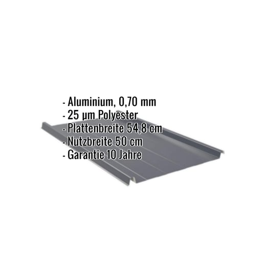 Stehfalzblech 33/500-LR | Dach | Aluminium 0,70 mm | 25 µm Polyester | 7016 - Anthrazitgrau #2