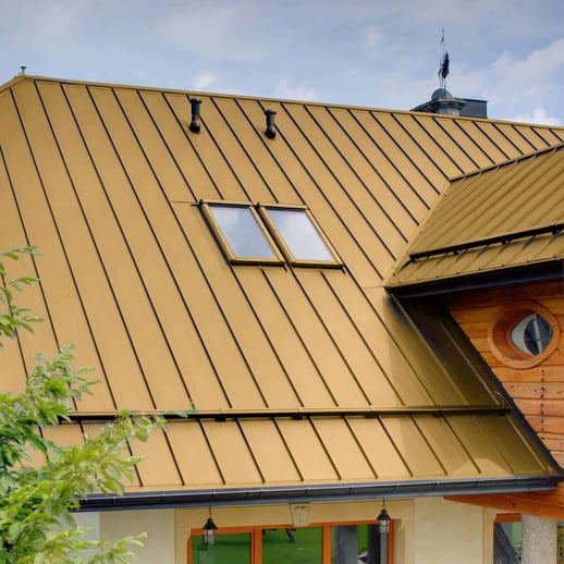 Stehfalzblech PD-510-S | Flach | Stahl 0,50 mm | 25 µm Polyester | 1002 - Sandgelb #5