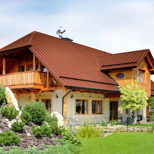 Stehfalzblech PD-510-S | Flach | Stahl 0,50 mm | 25 µm Polyester | 8004 - Kupferbraun #7