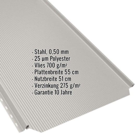 Stehfalzblech PD-510-S | Nano | Anti-Tropf 700 g/m² | Stahl 0,50 mm | 25 µm Polyester | 9010 - Reinweiß #2