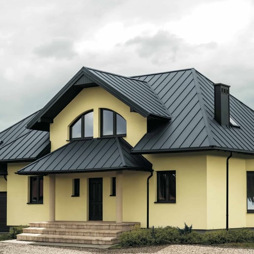 Stehfalzblech PD-510-S | Trapez | Anti-Tropf 700 g/m² | Stahl 0,50 mm | 25 µm Polyester | 7000 - Fehgrau #10