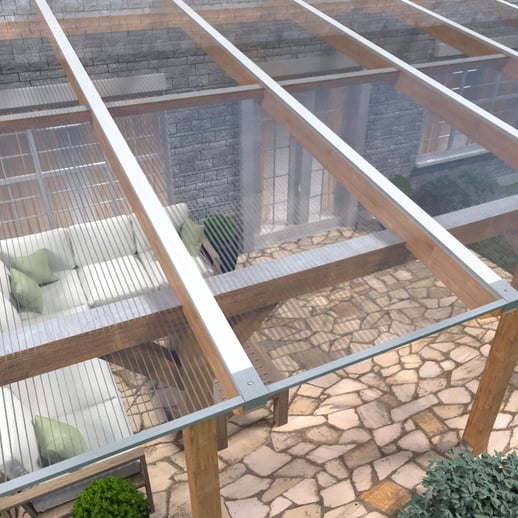 Polycarbonat Stegplatte | 16 mm | Profil Zevener Sprosse | Sparpaket | Plattenbreite 98 cm | Klar | Novalite | Breite 3,13 m | Länge 2,00 m #4