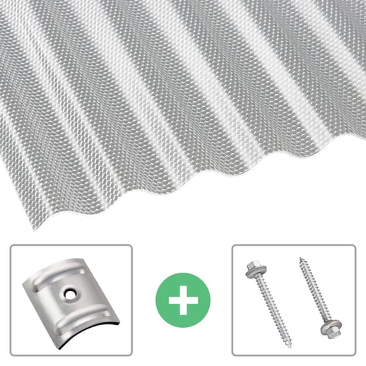 Acrylglas Wellplatte | 76/18 | Sparpaket | 3,00 mm | Klar | Wabenstruktur | Breite 3,00 m | Länge 2,00 m #1