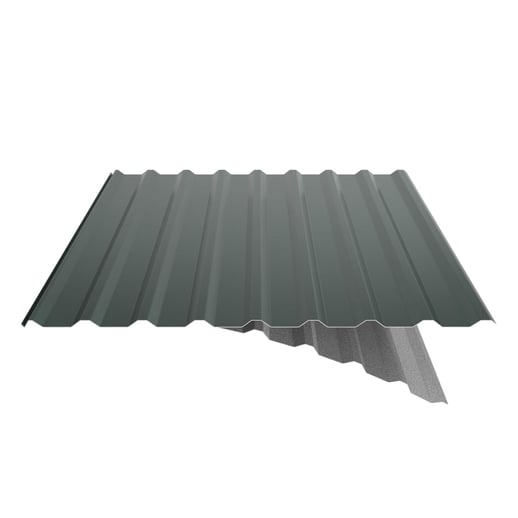 Trapezblech 20/1100 | Dach | Anti-Tropf 2400 g/m² | Aluminium 0,70 mm | 25 µm Polyester | 6005 - Moosgrün #9