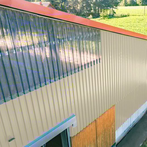 Trapezblech 20/1100 | Wand | Stahl 0,50 mm | 25 µm Polyester | 1015 - Hellelfenbein #6