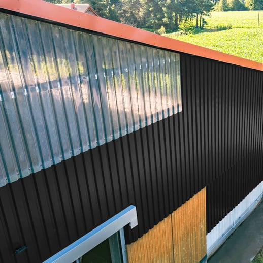 Trapezblech 20/1100 | Wand | Stahl 0,50 mm | 25 µm Polyester | 9005 - Tiefschwarz #6