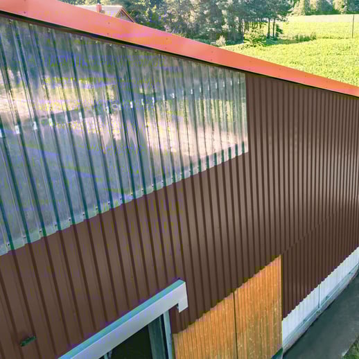 Trapezblech 20/1100 | Wand | Stahl 0,75 mm | 25 µm Polyester | 8011 - Nussbraun #6