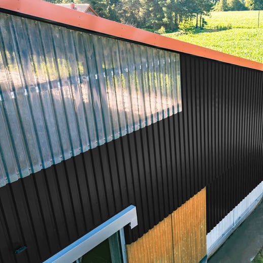 Trapezblech 20/1100 | Wand | Stahl 0,50 mm | 80 µm Shimoco | 9005 - Tiefschwarz #6