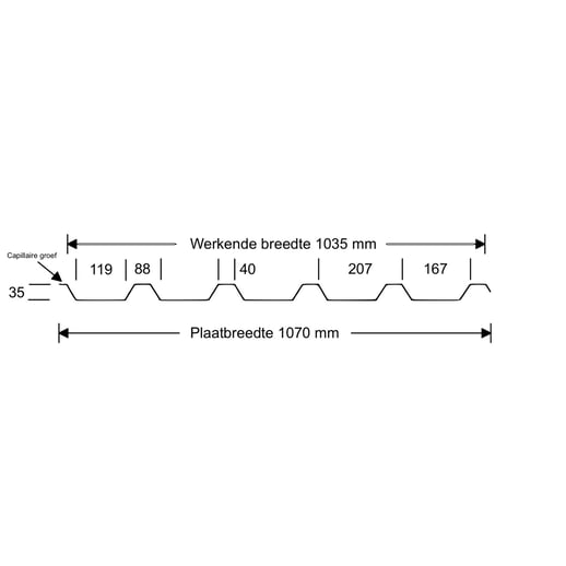 Trapezblech 35/207 | Dach | Anti-Tropf 1000 g/m² | Stahl 0,75 mm | 25 µm Polyester | 8004 - Kupferbraun #8