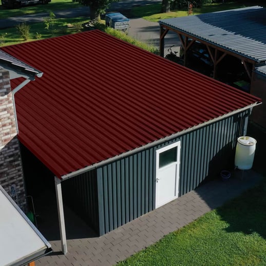 Trapezblech 35/207 | Dach | Anti-Tropf 2400 g/m² | Stahl 0,50 mm | 80 µm Shimoco | 3009 - Oxidrot #5