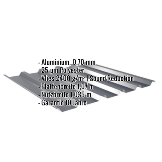 Trapezblech 35/207 | Dach | Anti-Tropf 2400 g/m² | Aluminium 0,70 mm | 25 µm Polyester | 7016 - Anthrazitgrau #2
