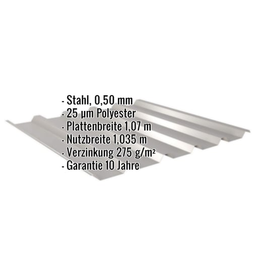 Trapezblech 35/207 | Dach | Stahl 0,50 mm | 25 µm Polyester | 9007 - Graualuminium #2